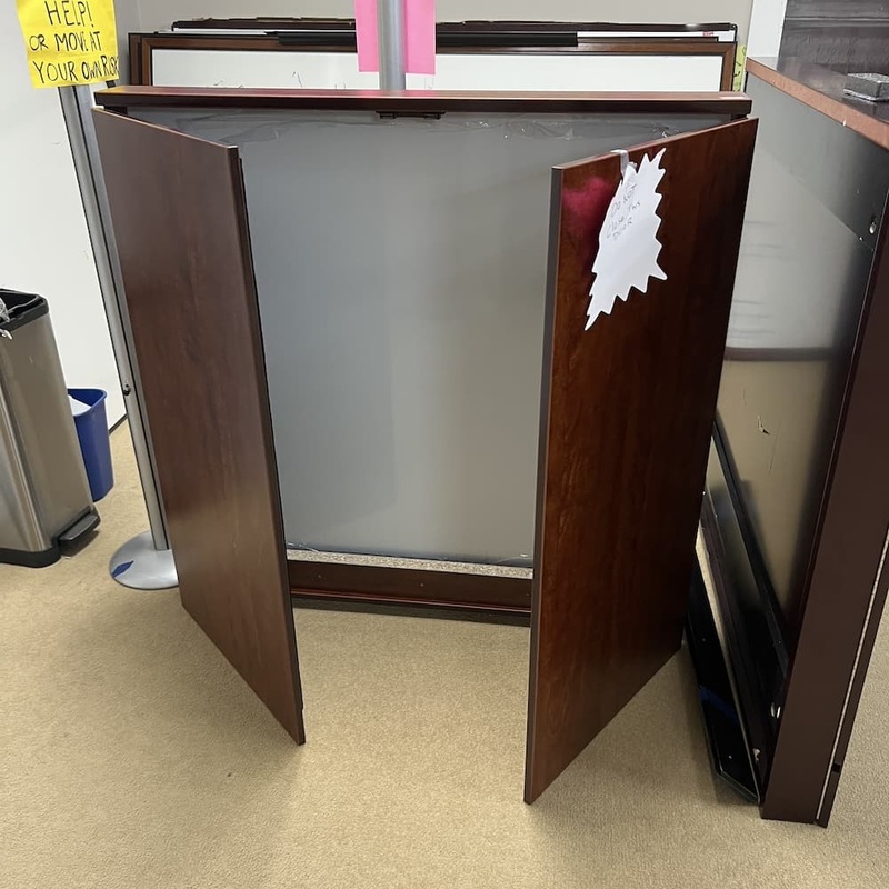 4ft – 8ft W Cherry Folding Dry Erase Presentation Cabinet Office Furniture Liquidations