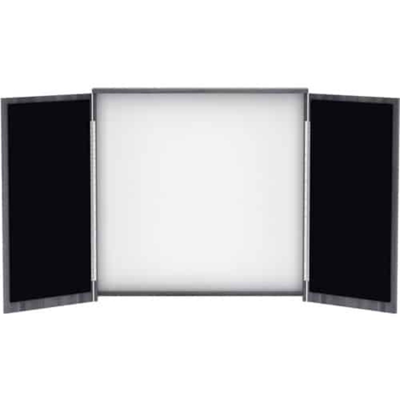 4ft – 8ft W Grey Folding Dry Erase Presentation Cabinet Office Furniture Liquidations