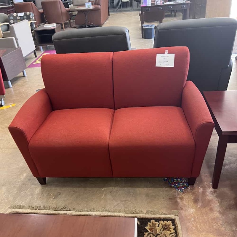52″ Ideon Brick Red Modern Loveseat Sofa Couch Office Furniture Liquidations