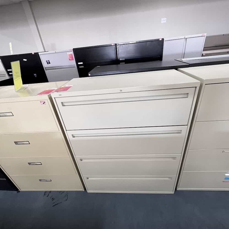 53″ High Hon Beige Metal 4 Drawer Lateral File Cabinet Office Furniture Liquidations