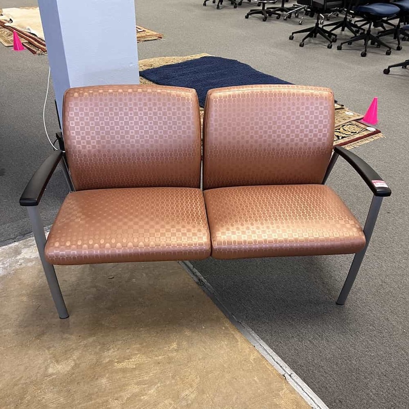 54″ Krug Copper Vinyl Healthcare Waiting Room 2 Seat Guest Seating Office Furniture Liquidations