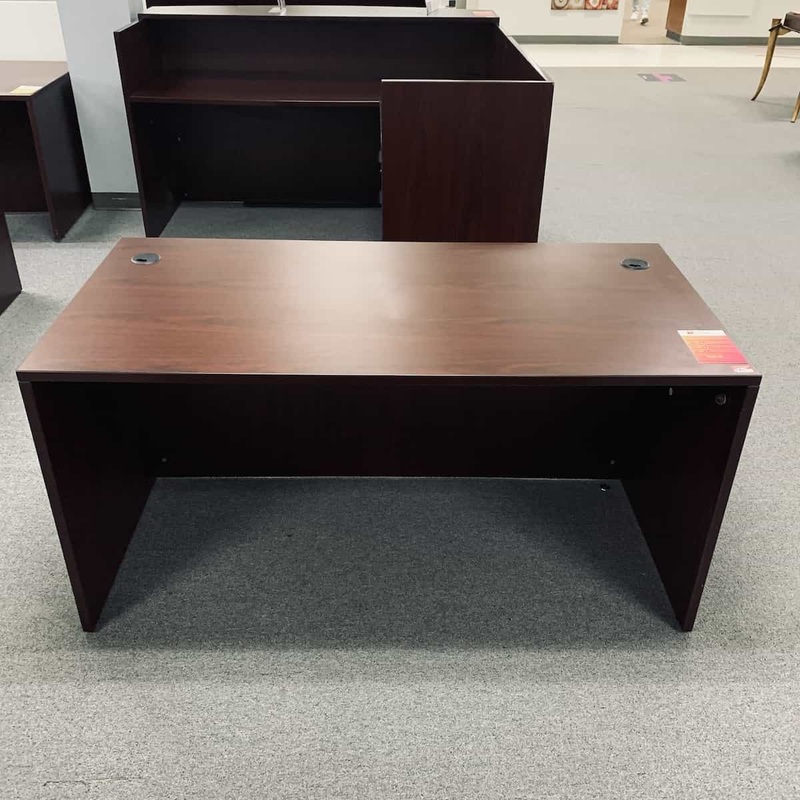 59 Wide Mahogany Modern Desk Shell Office Furniture Liquidations