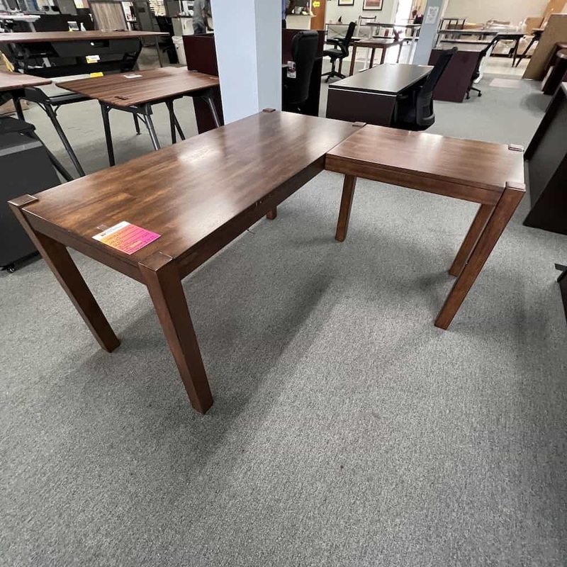 60″ Ashley Furniture Walnut L-Desk Table – Left or Right Return Office Furniture Liquidations