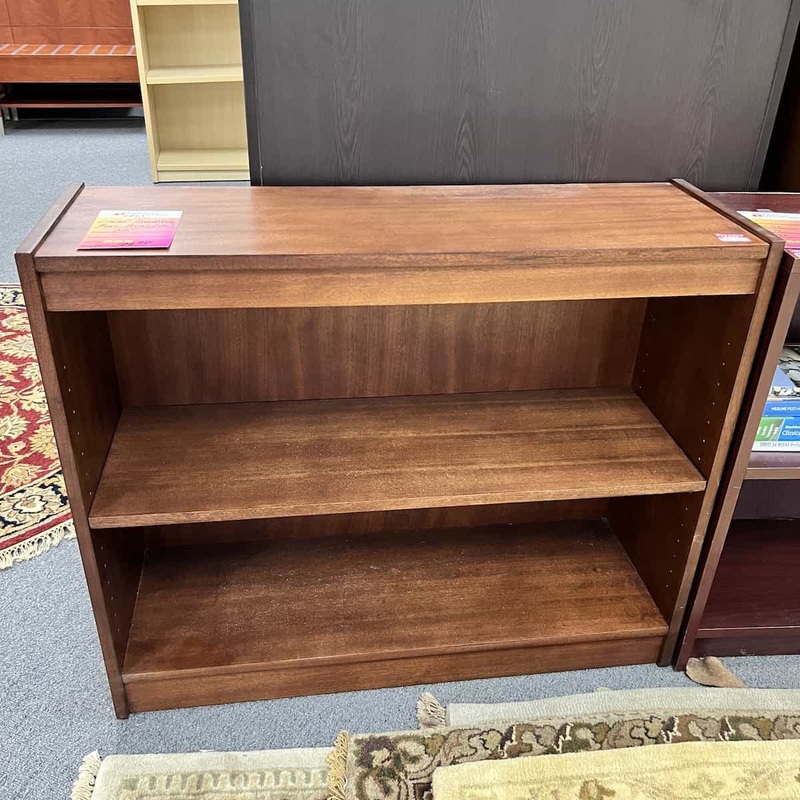 30″ High Walnut Bookcase – 1 Shelf Office Furniture Liquidations