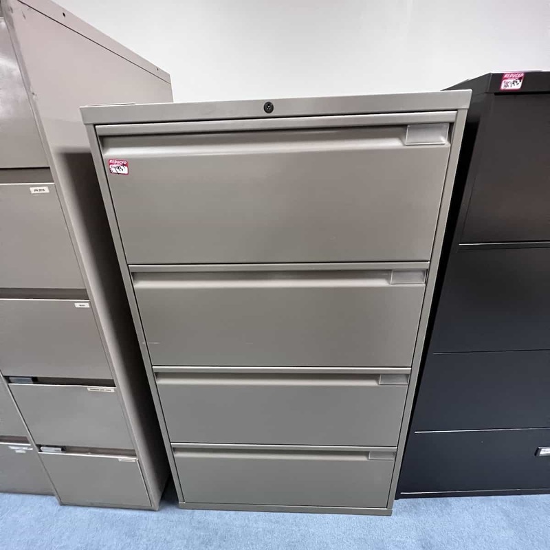 30″ Wide Grey Metal Lateral File – 4 Drawer Office Furniture Liquidations