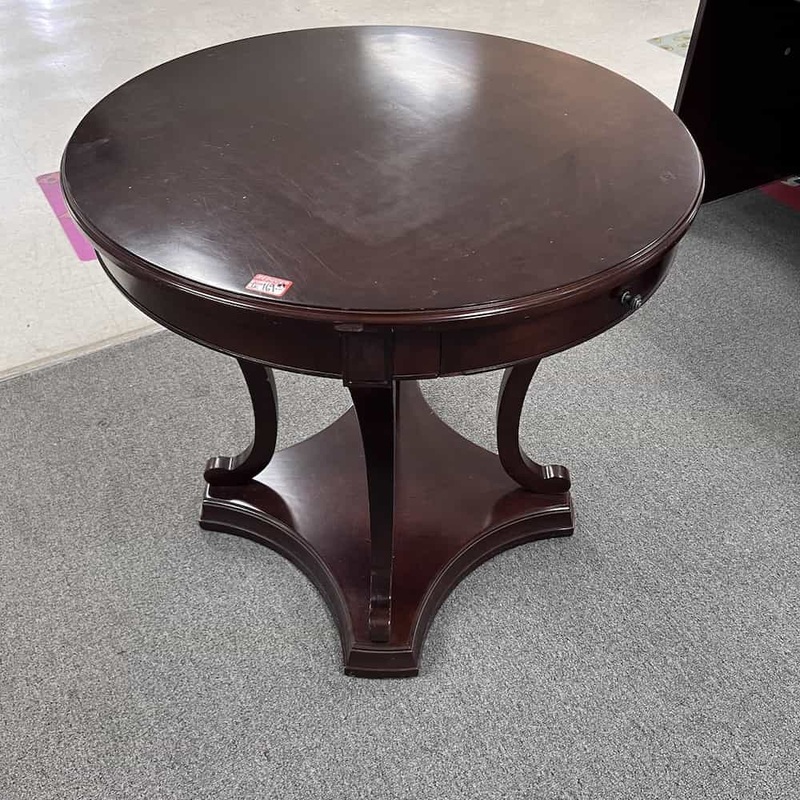 34″ Mahogany Traditional Round Entry Table Office Furniture Liquidations