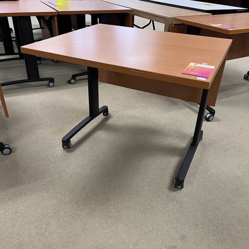 36″ Teknion Honey and Black Training Table Desk Office Furniture Liquidations
