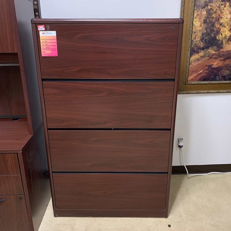 36 Wide Mahogany 4 Drawer Lateral File Office Furniture Liquidations