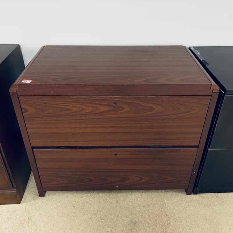 36 Wide Mahogany Modern Lateral 2 Drawer File Office Furniture Liquidations