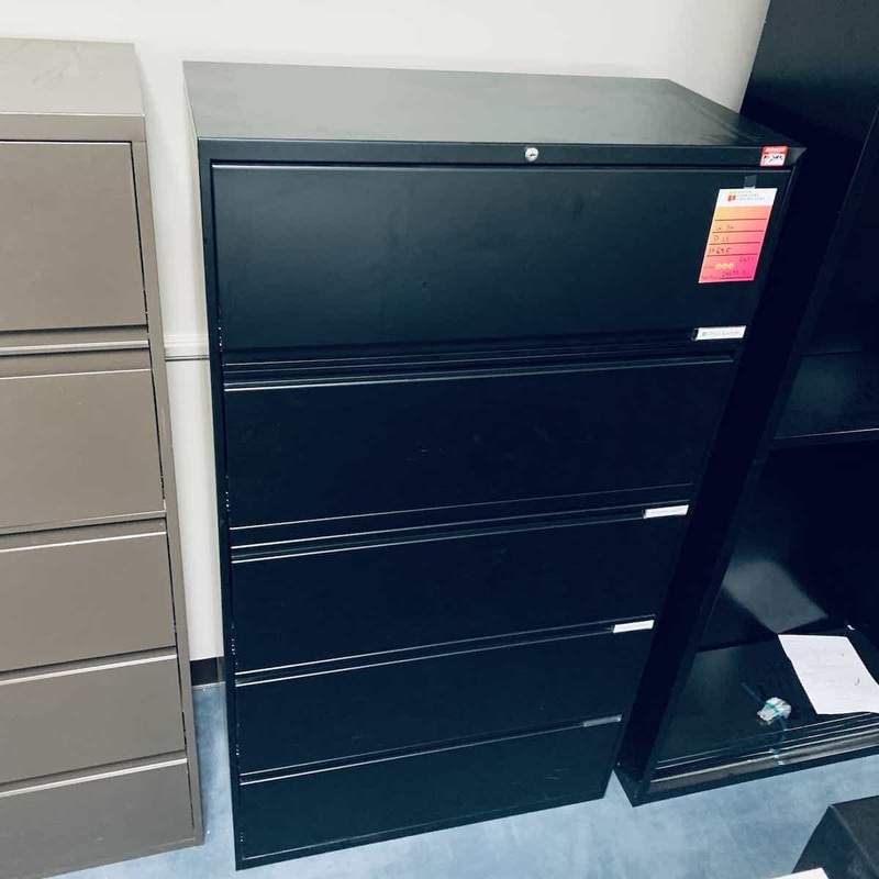 36 Wide Metal 5 Drawer Lateral Files – Various Colors Office Furniture Liquidations