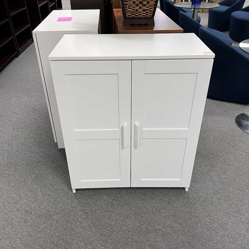 38″ High Ikea White 2 Door Storage Cabinet Office Furniture Liquidations