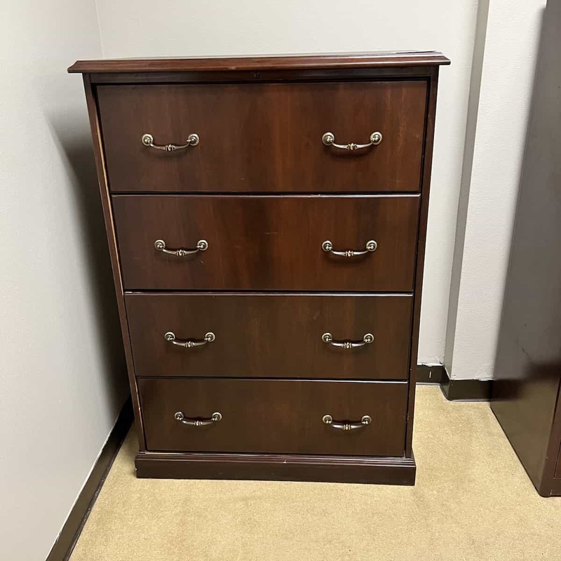 38″ Wide Mahogany Traditional 4 Drawer Lateral Office Furniture Liquidations