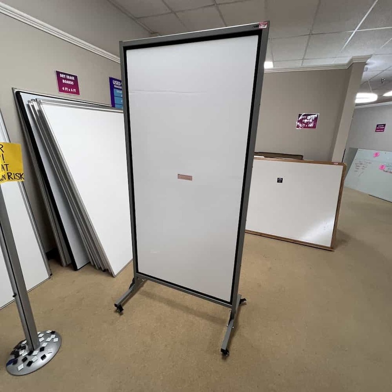 38″ x 81″ Lorell White Double Sided Rolling Dry Erase Board Room Divider Office Furniture Liquidations