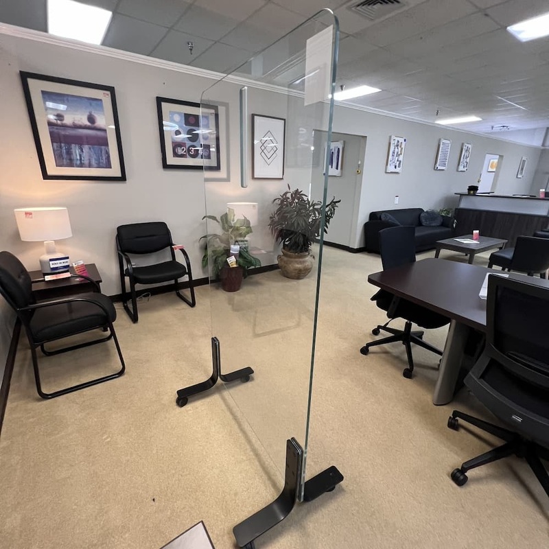 40″ x 70″ Glass Protection Panel Rolling Divider Stand Office Furniture Liquidations