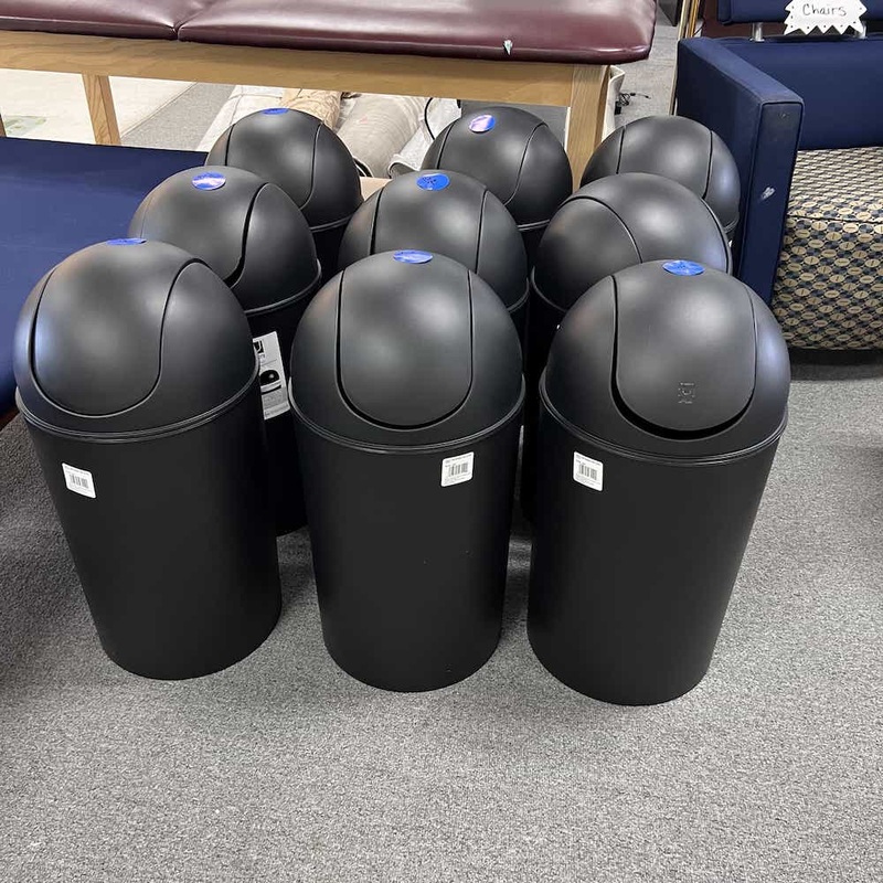 10.25 Gallon Black Plastic Trash Cans with Swing Lid Office Furniture Liquidations