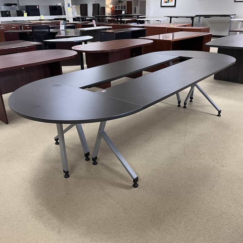 10 Ft Dark Grey Y Leg Racetrack Conference Table Office Furniture Liquidations