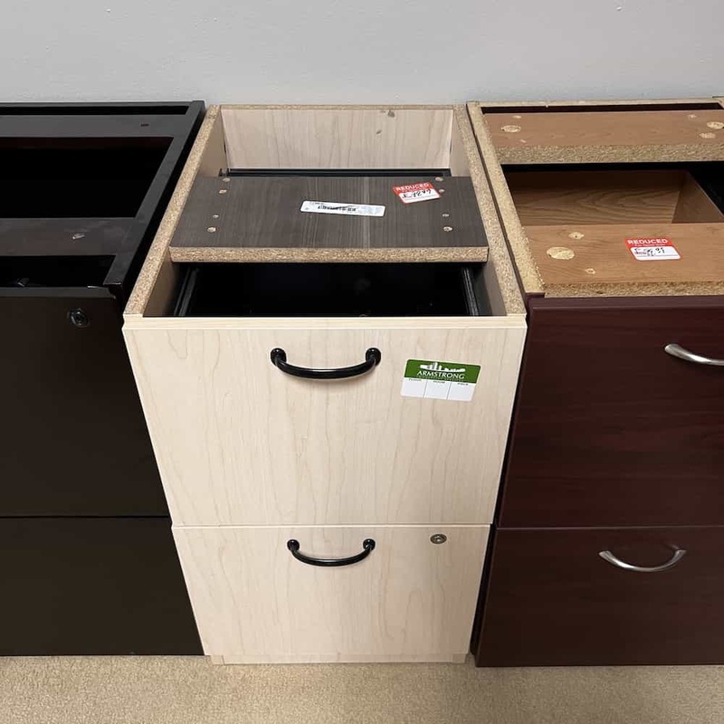 15″ Wide Maple/Black Laminate Vertical File – File/File Office Furniture Liquidations