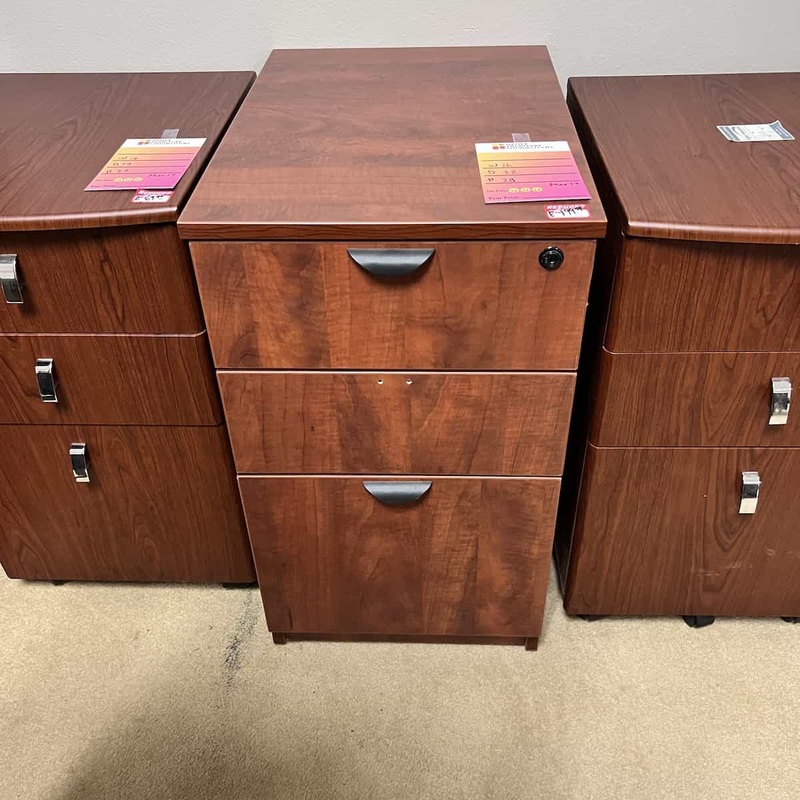 16″ Wide Cherry/Black Vertical Pedestal – Box/Box/File Office Furniture Liquidations