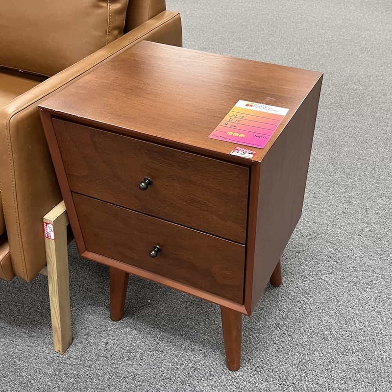18″ Cherry Mid-Century Modern Nightstand Office Furniture Liquidations