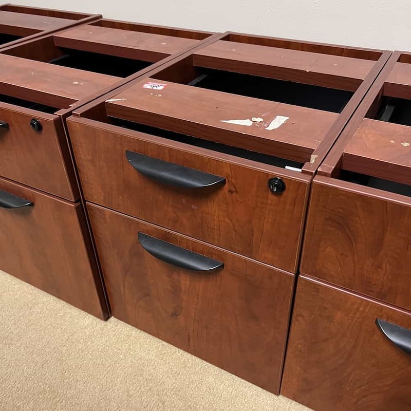 19″ High Cherry and Black Modern Vertical File Cabinet – Box/File Office Furniture Liquidations