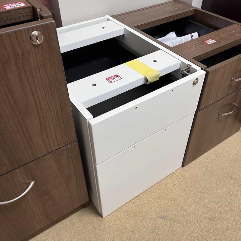 19″ High White Vertical Hanging File Cabinet, No Handles – Box/File Office Furniture Liquidations