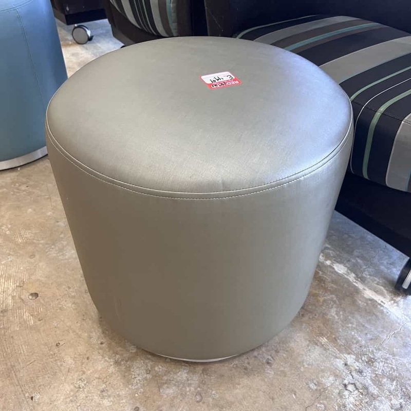 19″ Martin Brattrud Seafoam Green Round Pouf Ottoman Office Furniture Liquidations