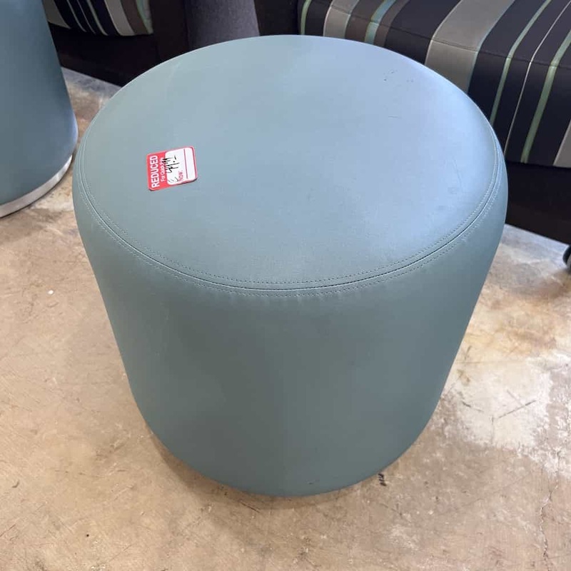 19″ Martin Brattrud Sky Blue Round Pouf Ottoman Office Furniture Liquidations