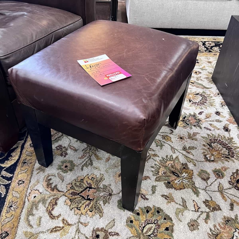 23″ Wide Espresso/Leather Ottoman Office Furniture Liquidations