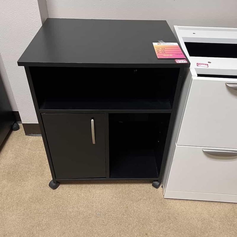 24″ Black Storage Rolling Utility Cabinet Office Furniture Liquidations