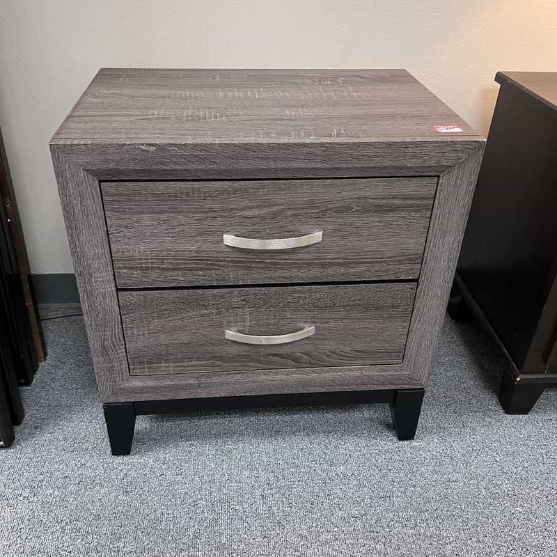24″ Grey 2 Drawer Contemporary Nightstand Office Furniture Liquidations