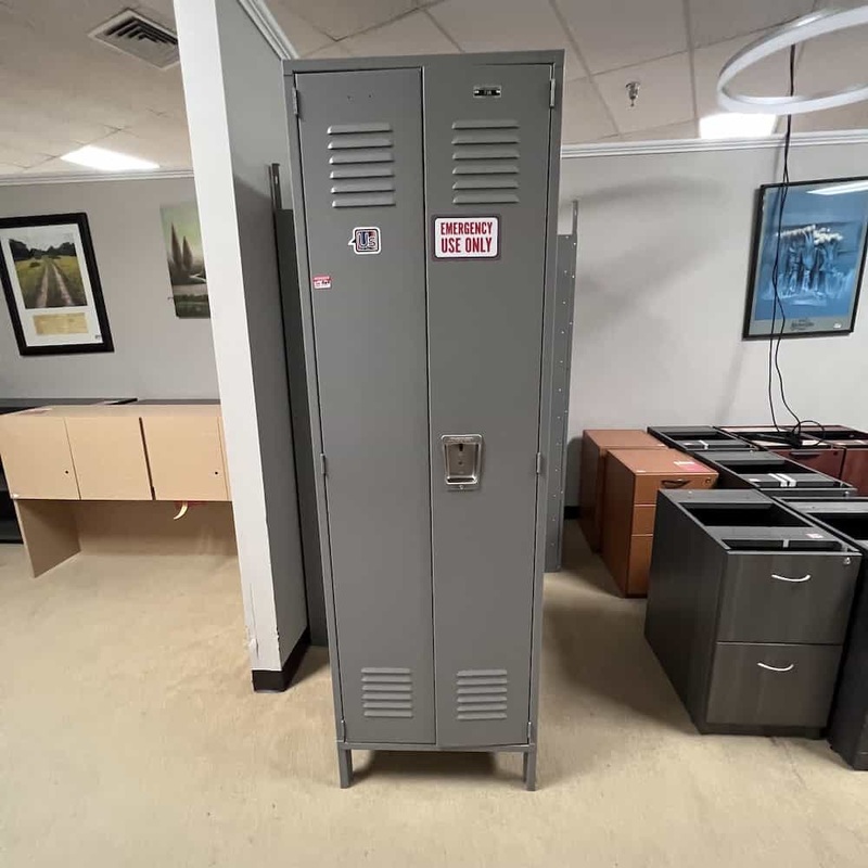24″ W x 78″ H Jorgenson Grey Metal Lockers 1 Tier 2 Door Office Furniture Liquidations