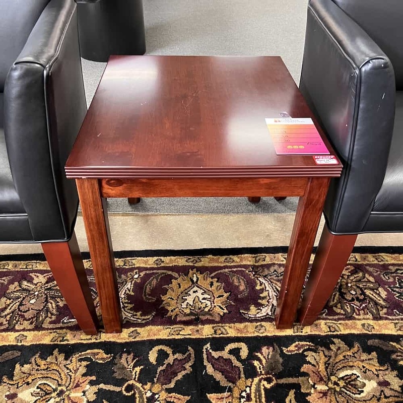 24″ Wide Fluted Edge Cherry Side Table Office Furniture Liquidations