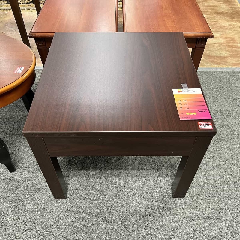 24″ Wide Mahogany Modern Side Table Office Furniture Liquidations