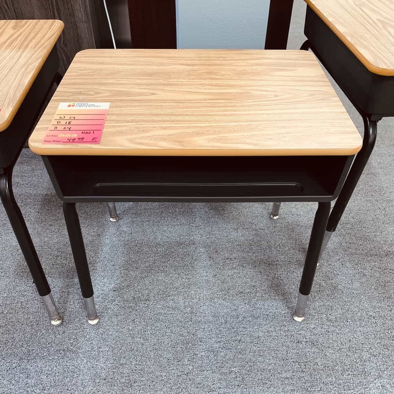 24″ Wide Maple/Black Elementary School Kids Desk Office Furniture Liquidations