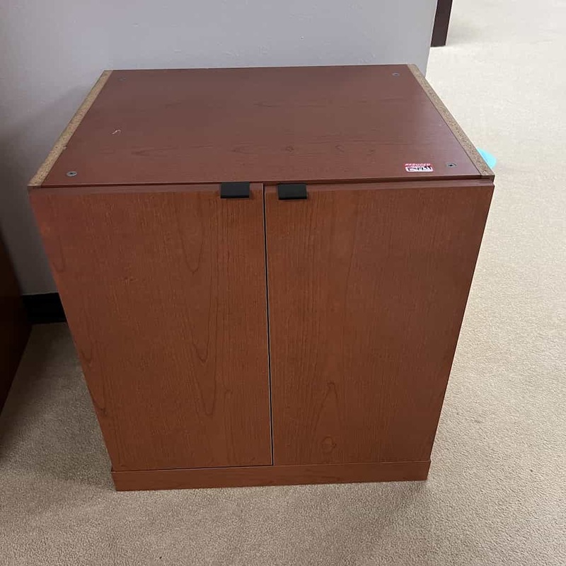 28″ High Cherry and Black Under Mount Storage Cabinet Office Furniture Liquidations