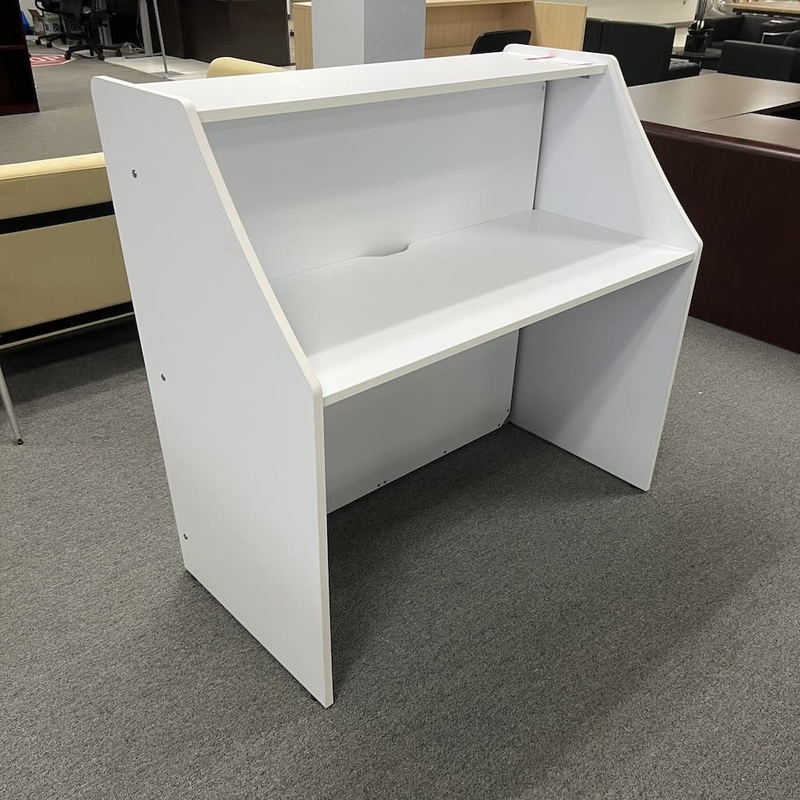 48″ x 27″ Linea Italia White Reception Desk Shell Office Furniture Liquidations