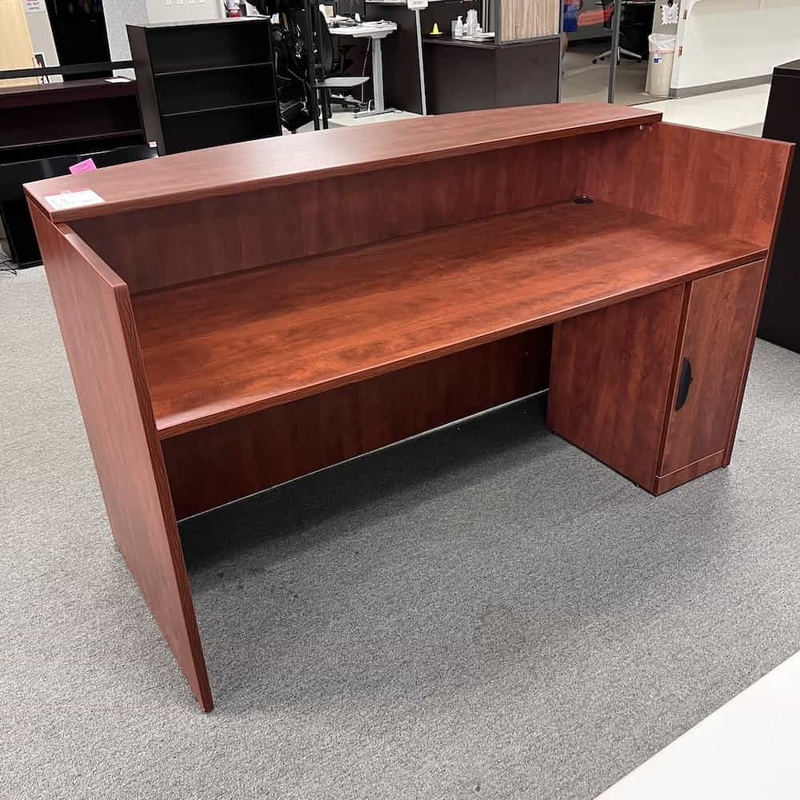 71″ x 36″ Cherry Reception Desk with Laminate Transaction Top Office Furniture Liquidations
