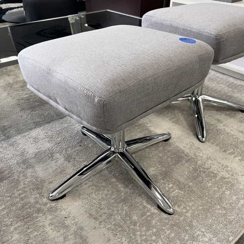 Lorell Grey Heather and Chrome Ottoman Office Furniture Liquidations