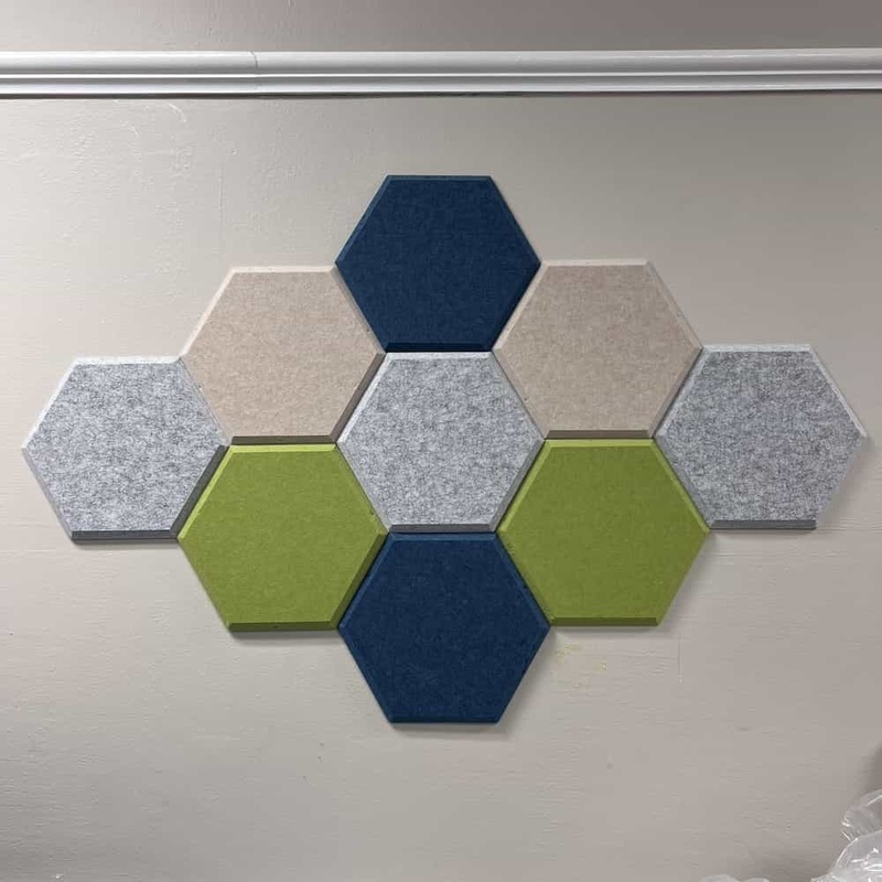 12″ Hexagon Felted Acoustic Noise Reduction Felt Wall Tile Office Furniture Liquidations
