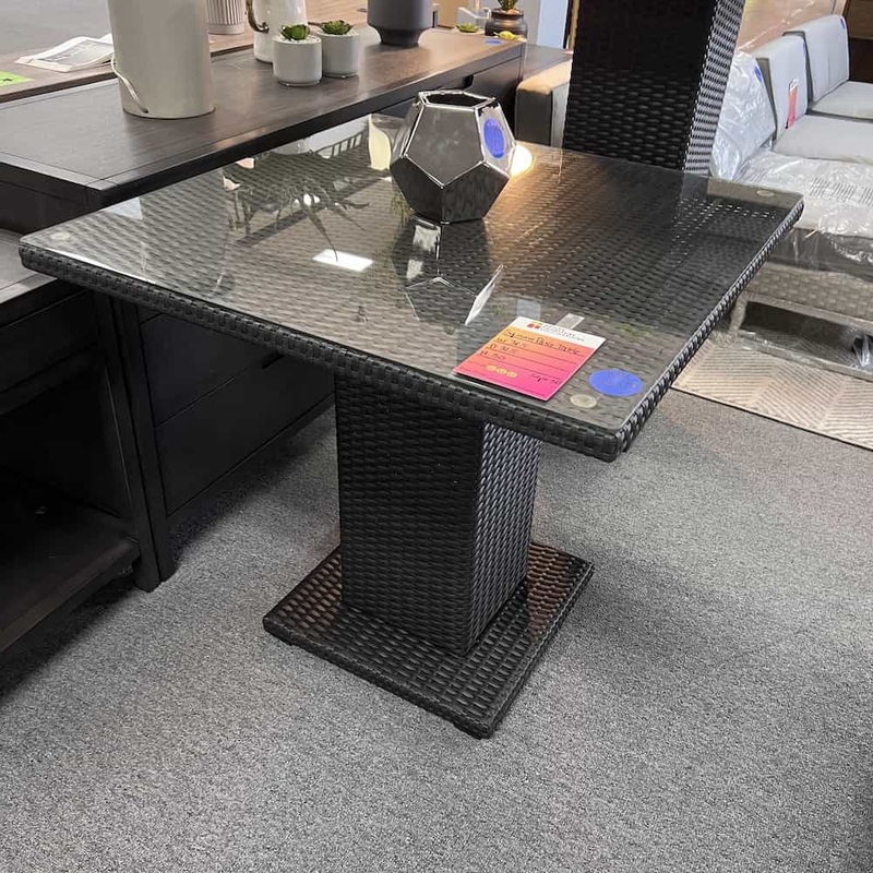 31.5″ Glass and Espresso Patio Dining Table – Square (Copy) Office Furniture Liquidations