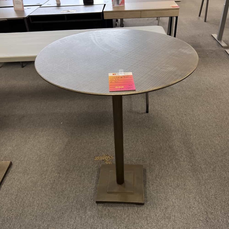 32″ Four Hands Fannin Brass Round Pub Table Office Furniture Liquidations