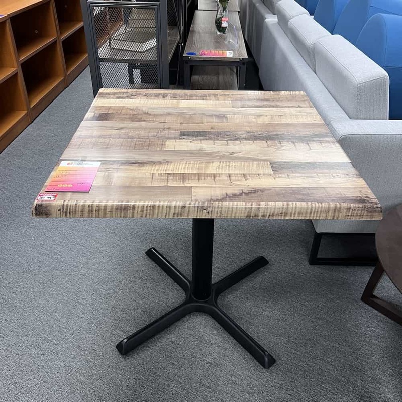 32″ Holland Enduro Tops Wood Block Laminate and Black Square Outdoor Break Room Table Office Furniture Liquidations