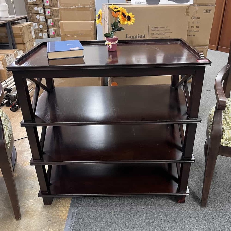 32″ W x 32″ H Espresso Transitional Shelf Side Table Office Furniture Liquidations