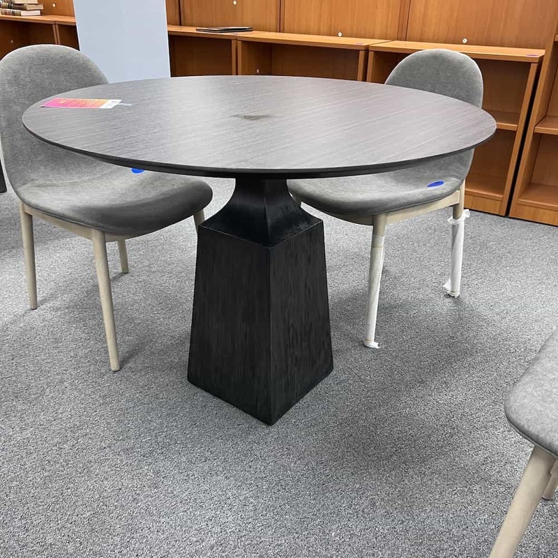 40″ Dark Grey Modern Round Dining Table Office Furniture Liquidations