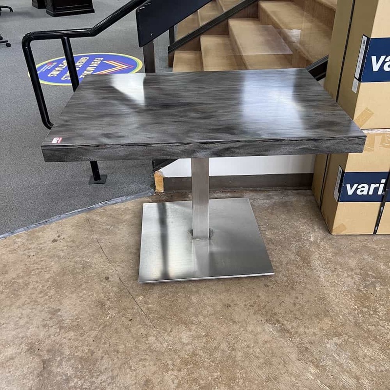 42″ x 30″ Grey and White Rectangle Break Room or Restaurant Table Office Furniture Liquidations
