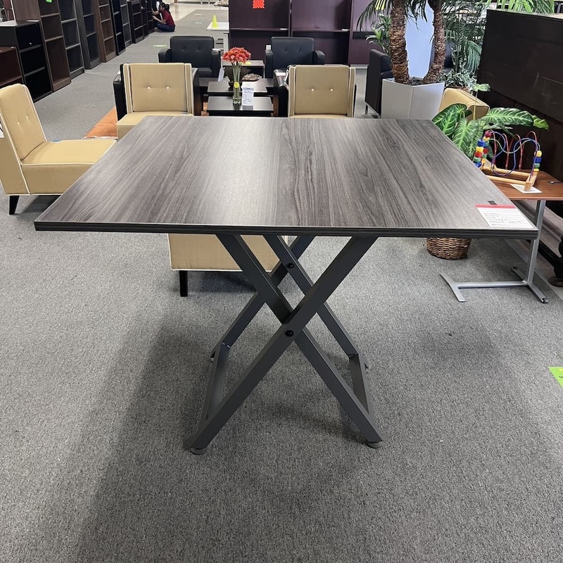 48″ Coastal Grey Laminate and Vari Grey Base Square Bar Height Pub Table Office Furniture Liquidations