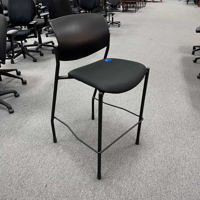 Black Upholstered Bar Height Stool Office Furniture Liquidations