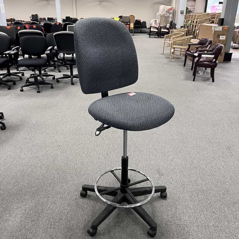 Global Blue and Black Office Drafting Stool – No Arms Office Furniture Liquidations
