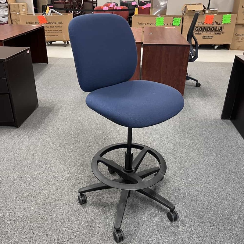 Hon Blue Armless Office Stool with Foot Rest Office Furniture Liquidations