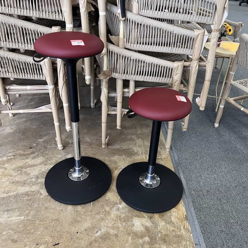 National Weitz Impromptu Burgundy Vinyl Height Adjustable Shake Stool Office Furniture Liquidations